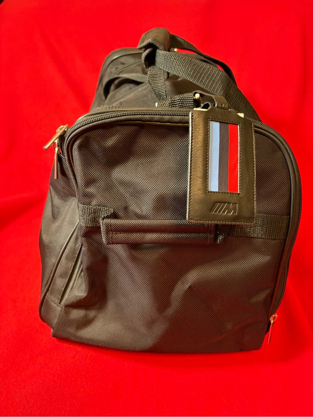 BMW M Sport Ballistic Nylon Duffel Travel Bag w/ Leather Luggage Tag - Picture 6 of 16